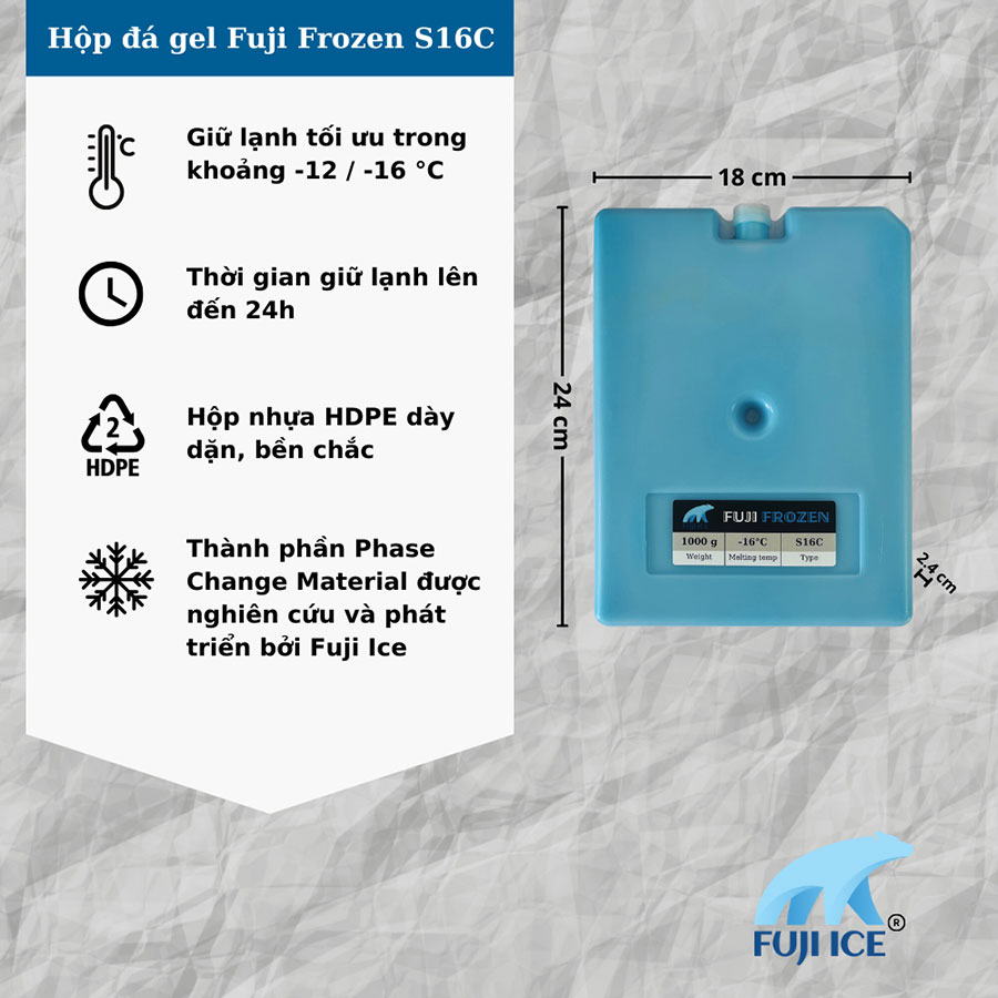 Hộp đá gel giữ lạnh Fuji Ice Frozen S16C