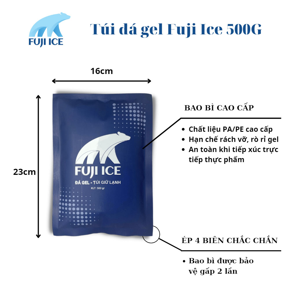 Túi đá gel giữ lạnh FUJI ICE 500G màng ghép PA/PE