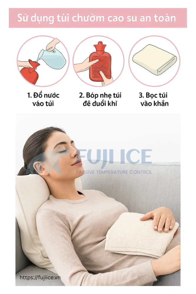 Hướng dẫn sử dụng túi chườm cao su an toàn