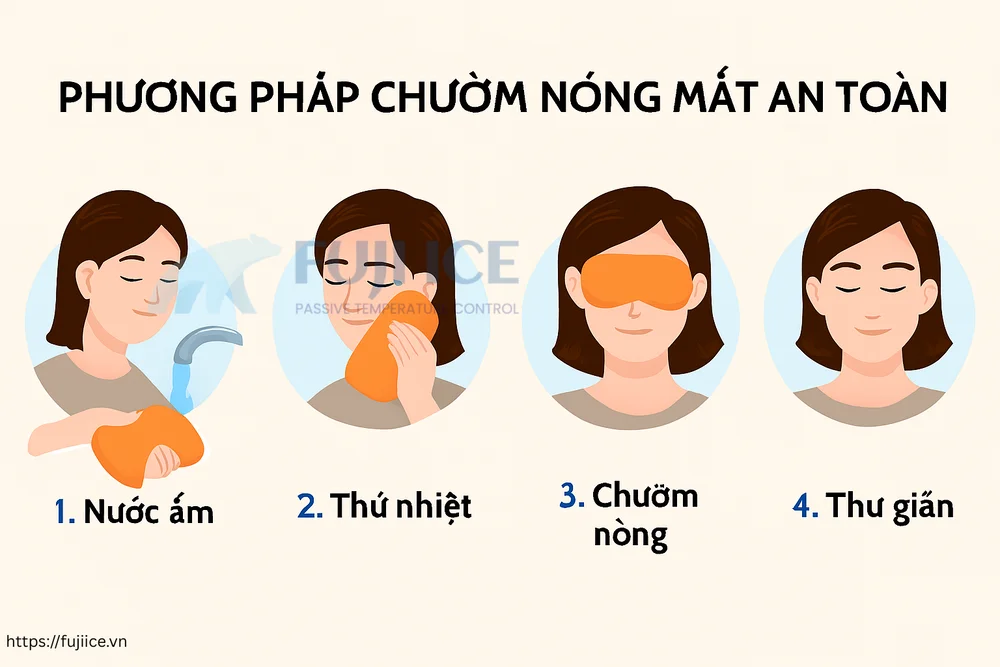 các bước chườm nóng mắt an toàn