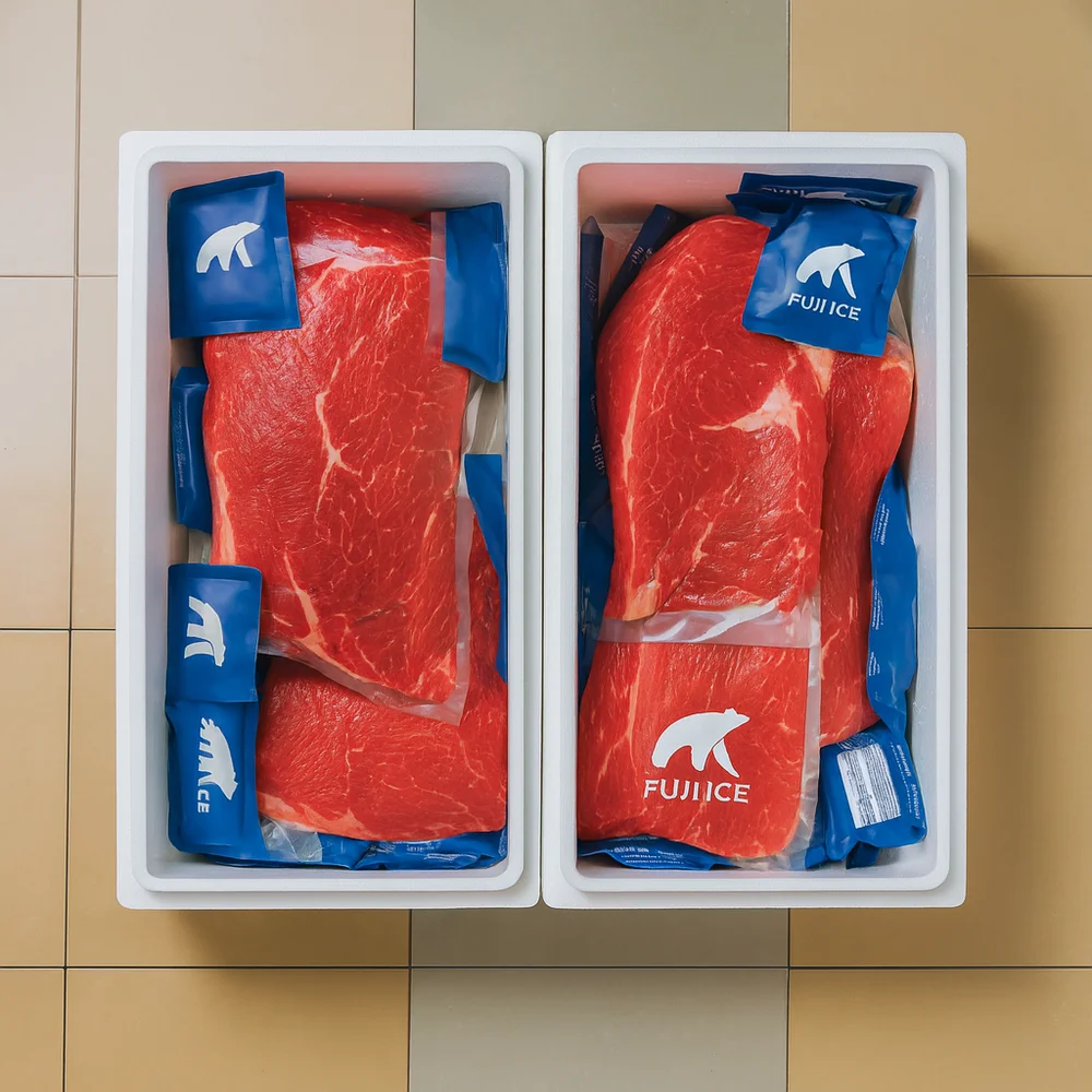 đá gel fuji ice bảo quản thịt