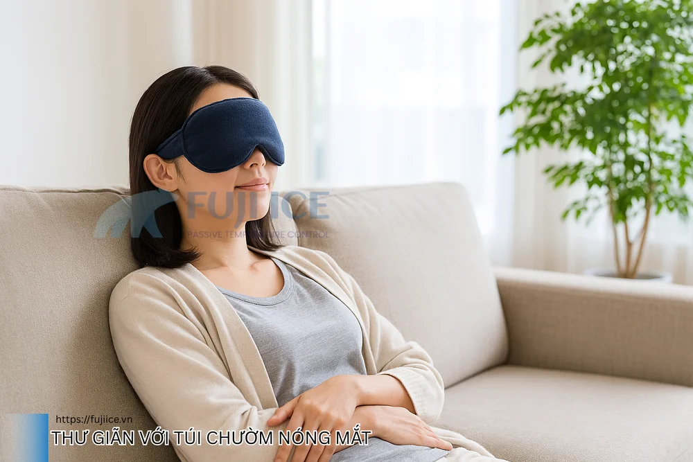 thư giãn với túi chườm nóng mắt