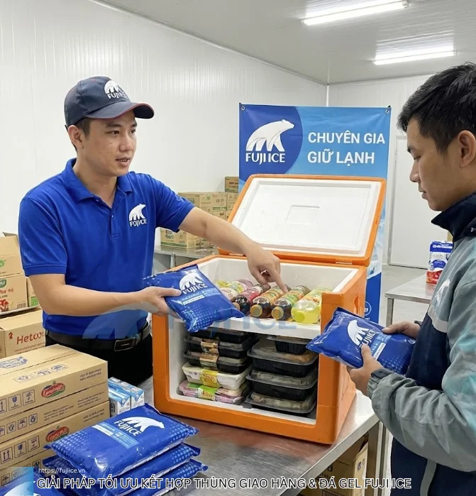 Thùng Giao Hàng Giữ Nhiệt: Top 6 Mẫu Bền Đẹp & Giải Pháp Giữ Lạnh Tối Ưu 8 Giải pháp tối ưu Kết hợp Thùng giao hàng & Đá Gel Fuji Ice