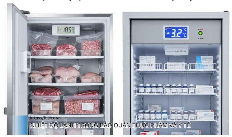 Đá Viên Sạch: Tất Tần Tật Về Tiêu Chuẩn, Giá Cả Và Cách Phân Biệt Túi Đá An Toàn 6 nhiệt độ lạnh trong bảo quản thực phẩm và Y tế