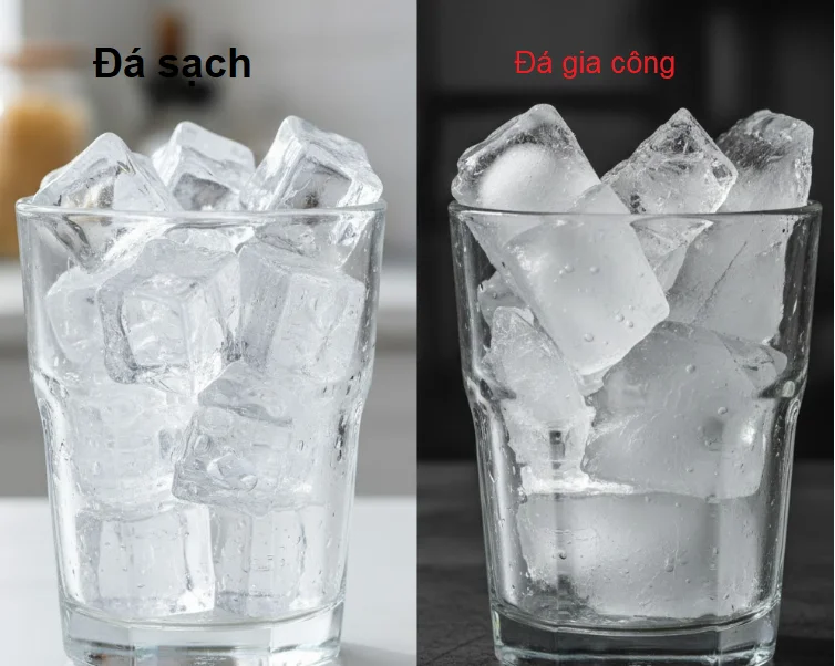 Đá Viên Sạch: Tất Tần Tật Về Tiêu Chuẩn, Giá Cả Và Cách Phân Biệt Túi Đá An Toàn 2 phân biệt đá viên sạch và đá bẩn