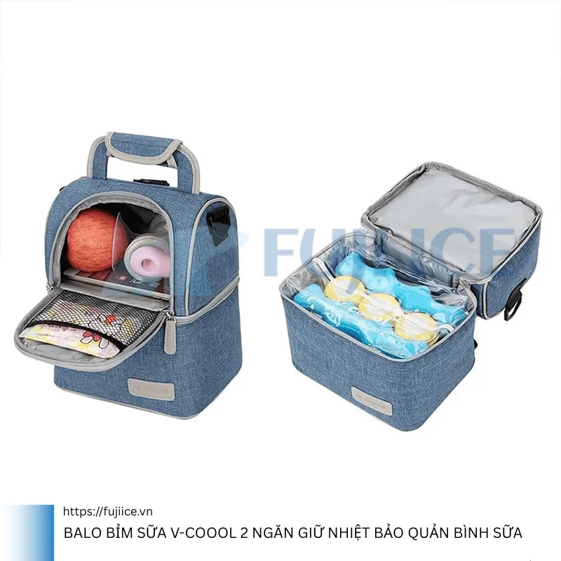 Balo bỉm sữa V-Coool 2 ngăn giữ nhiệt bảo quản bình sữa