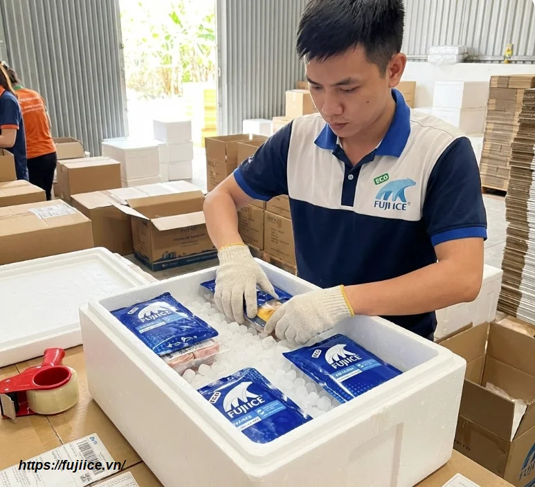 Đá Khô Thủy Đông Là Gì? Ứng Dụng Và Cách Sử Dụng An Toàn Từ Chuyên Gia 2 Cách đóng gói bảo quản đá khô trong thùng xốp