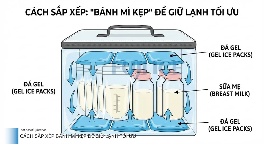 Cách sắp xếp bánh mì kẹp để giữ lạnh tối ưu