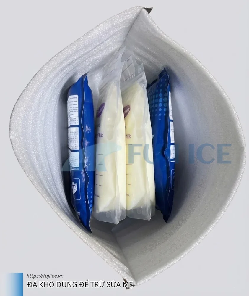 Đá khô dùng để trữ sữa mẹ