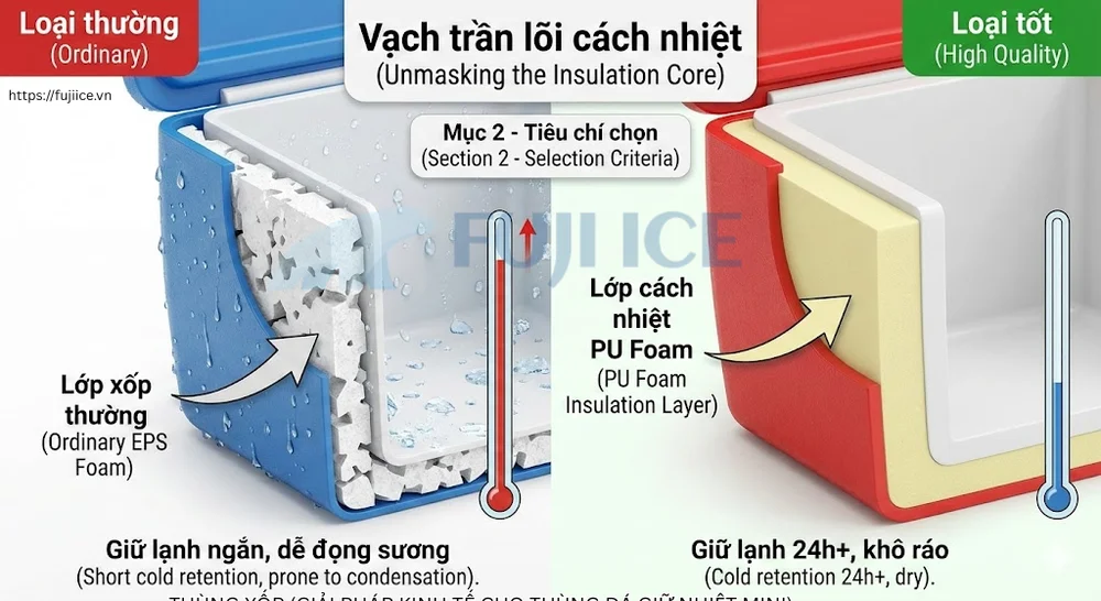 Xô Đựng Nước Đá: Phân Loại, Bảng Giá & Bí Quyết Giữ Lạnh Lâu Tan 2 So sánh cấu tạo xô đá giữ nhiệt
