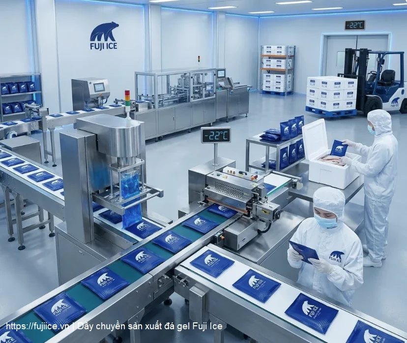 Cho Thuê Kho Lạnh: Giải Pháp Lưu Trữ Chuỗi Lạnh Linh Hoạt Cho Doanh Nghiệp 3 Dây truyền sản xuất đá gel fuji ice