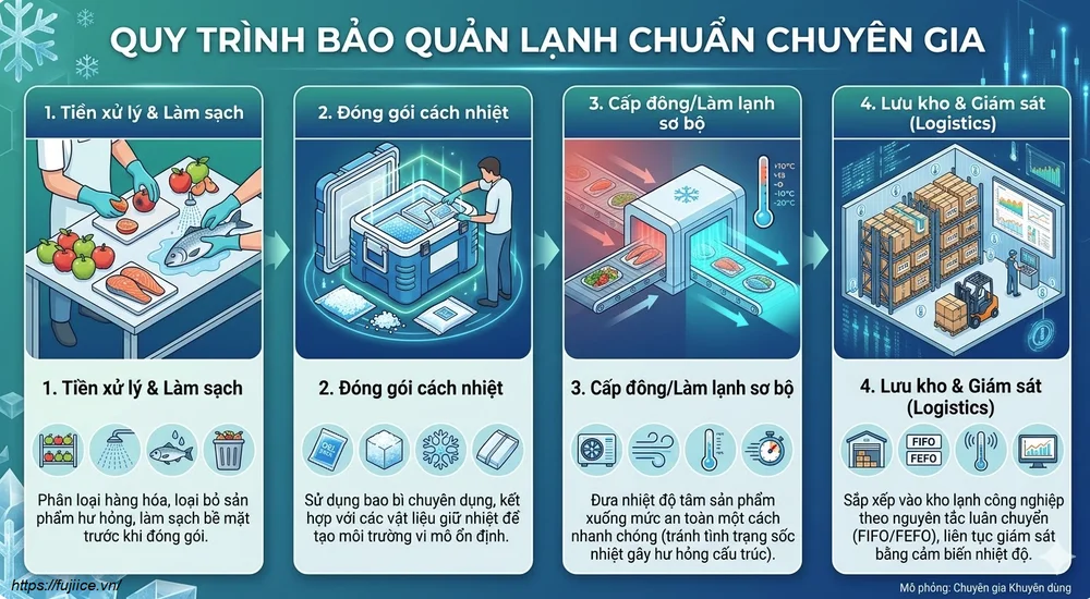 Kho Lạnh Công Nghiệp: Toàn Cảnh & Giải Pháp Tối Ưu Trong Chuỗi Cung Ứng Lạnh 3 Quy trình bảo quản lạnh chuẩn chuyên gia