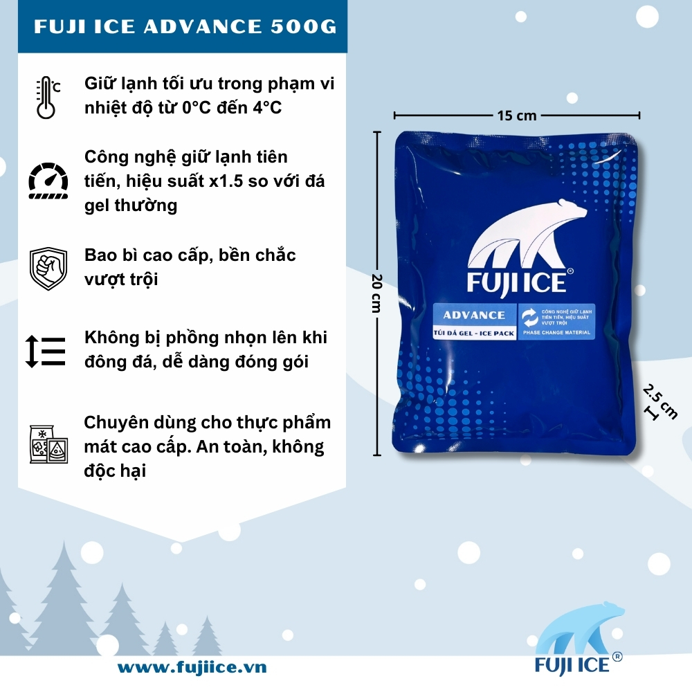 Kho Lạnh Công Nghiệp: Toàn Cảnh & Giải Pháp Tối Ưu Trong Chuỗi Cung Ứng Lạnh 4 Túi đá gel Fuji Ice Advance 500G