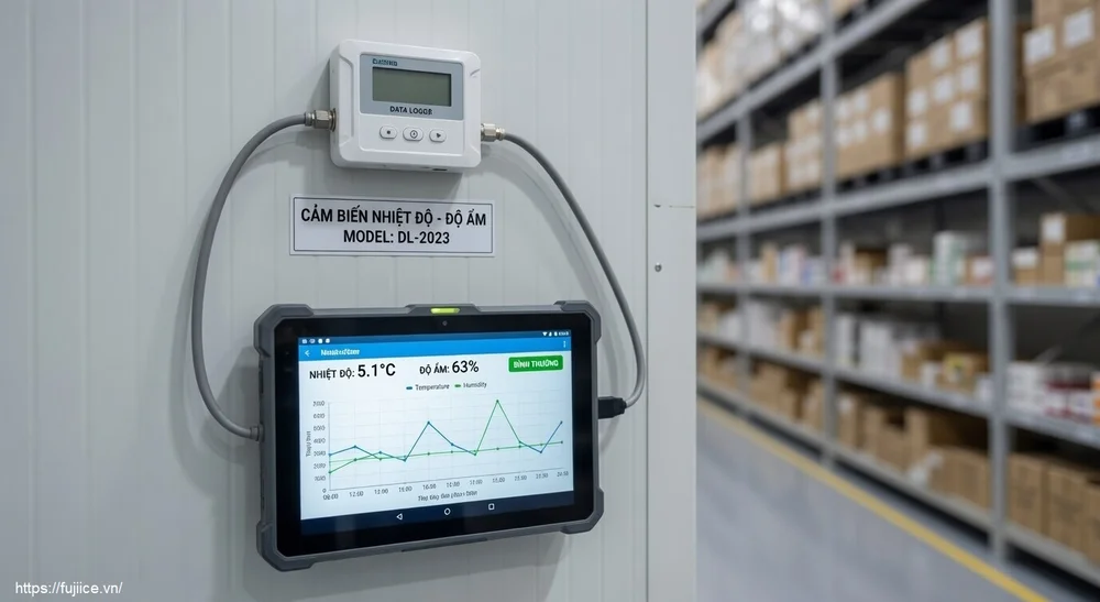 Kho Lạnh Bảo Quản Dược Phẩm: Tiêu Chuẩn GSP & Giải Pháp Kiểm Soát Nhiệt Độ Toàn Diện 2 Hệ thống giám sát nhiệt độ kho lạnh GSP