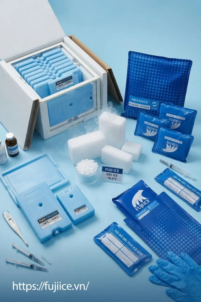 Kho Lạnh Bảo Quản Dược Phẩm: Tiêu Chuẩn GSP & Giải Pháp Kiểm Soát Nhiệt Độ Toàn Diện 4 cac-loai-da-gel-giu-lanh-fuji-ice