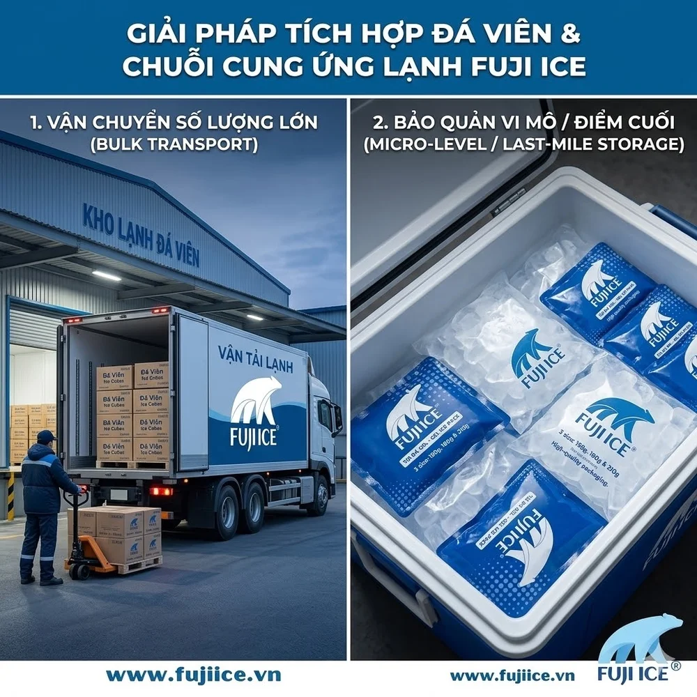 Kho Lạnh Bảo Quản Đá Viên: Tiêu Chuẩn Kỹ Thuật & Giải Pháp Tối Ưu 4 giải pháp tích hợp đá viên