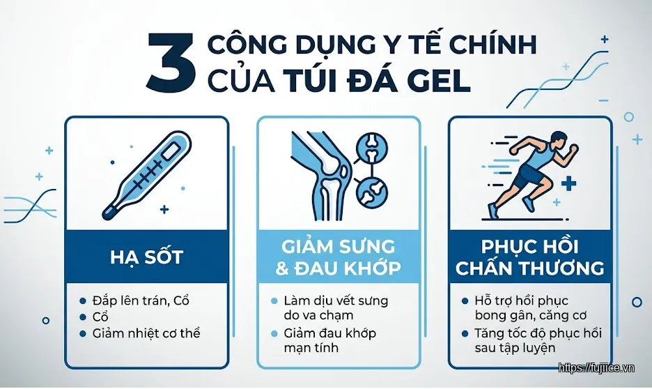 túi gel chườm lạnh y tế - 3 Công Dụng Chính Của Túi Gel Chườm Lạnh Trong Y Tế